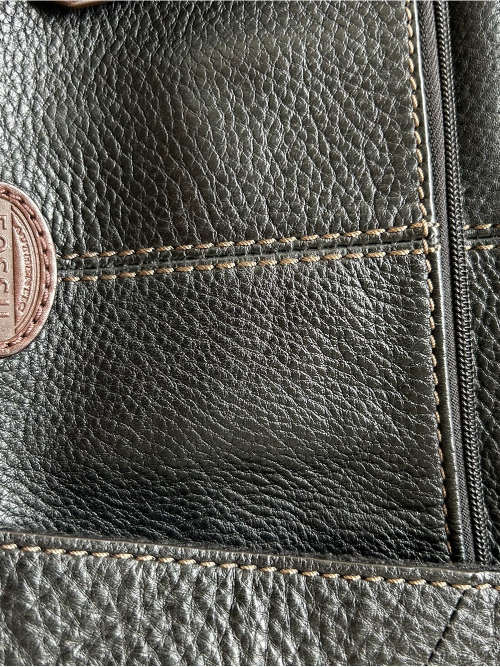 Fossil Brown Leather Shoulder or Crossbody with Gold Accents - Picture 8 of 9